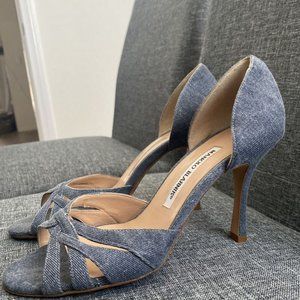 Manolo Blahnik Denim Heel